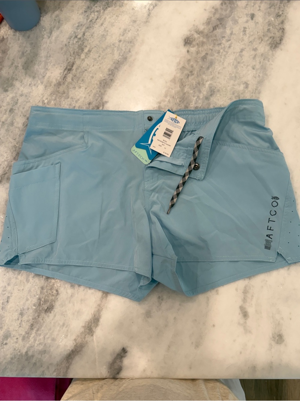 AFTCO Women's Sky Blue Active Swim Shorts